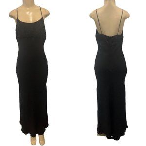 ⭐️Vintage Black Side Split Embellished Gown